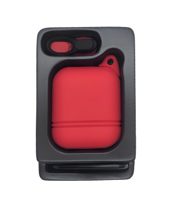 Capa case protetora Cico silicone Para Airpods vermelho