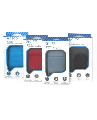 Capa case protetora Cico silicone Para Airpods vermelho