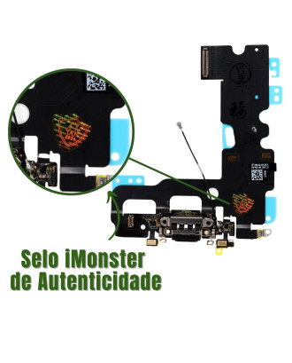 Flex Conector de carga compat&iacute;vel com iPhone 7 preto