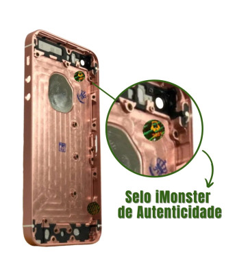 Carca&ccedil;a Tampa traseira compat&iacute;vel com iPhone SE rosa dourado