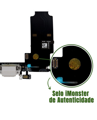 Flex Conector de carga compat&iacute;vel com iPhone 8P branco